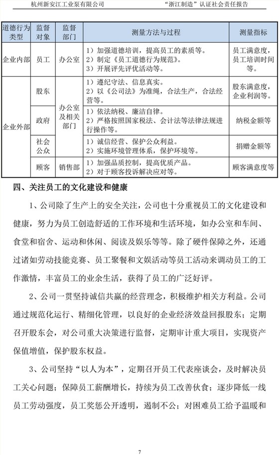 杭州新安江工業(yè)泵有限公司社會責(zé)任報告-8