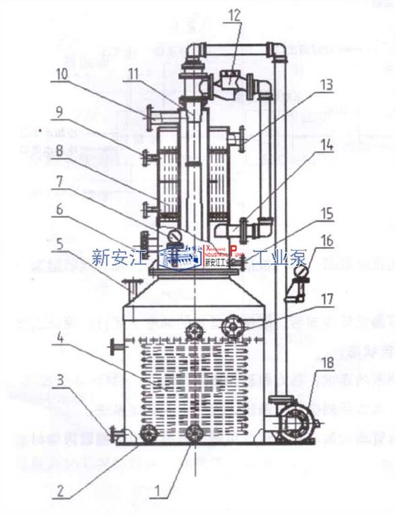 水噴射真空機(jī)組結(jié)構(gòu)圖(立式)